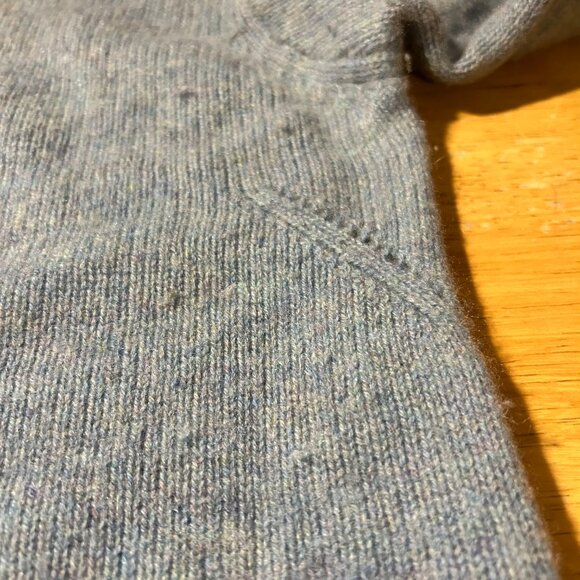 Zadig & Voltaire Marcus Bis C Pure Cashmere Blue White Graphic Heart Sweater M - Picture 9 of 12